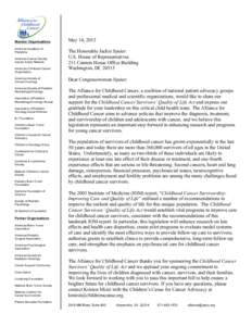 Microsoft WordChildhood Cancer Survivors Alliance endorse ltr.doc