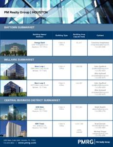 PM Realty Group | HOUSTON  BAYTOWN SUBMARKET Building Name/ Address Amegy Bank