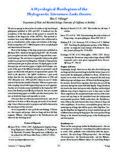 A Mycological Florilegium of the Phylogenetic Literature: Looks Deceive Else C. Vellinga*