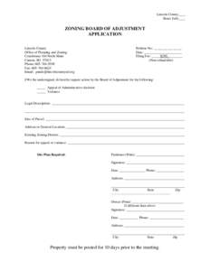Lincoln County____ Sioux Falls____ ZONING BOARD OF ADJUSTMENT APPLICATION Lincoln County