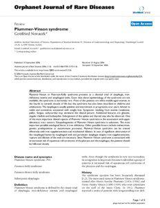 Gastrointestinal cancer / Plummer–Vinson syndrome / Syndromes / Esophageal web / Esophageal cancer / Iron deficiency anemia / Angular cheilitis / Cheilitis / Gastroesophageal reflux disease / Medicine / Gastroenterology / Health