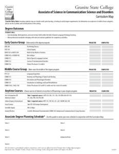 Granite State College  Associate of Science in Communication Science and Disorders Curriculum Map Transfer Policy Note: Incoming students may use transfer credit, prior learning, or testing to satisfy degree requirements