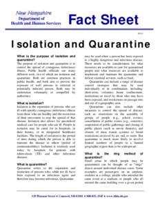 New Hampshire Department of Health and Human Services Fact Sheet 10/14