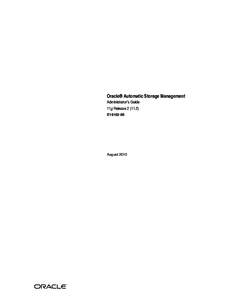 Oracle ACFS / Oracle Database / Oracle Corporation / Oracle Enterprise Manager / Oracle RAC / RMAN / Data striping / Oracle Clusterware / Flash Recovery Area / Software / Computing / Automatic Storage Management