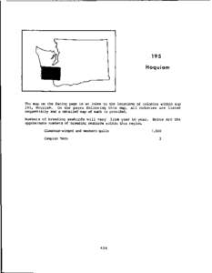 195 Hoquiam The map on the facing page is an index to the locations of colonies within map 195, Hoquiam. On the pages following this map, all colonies are listed sequentially and a detailed map of each is provided.