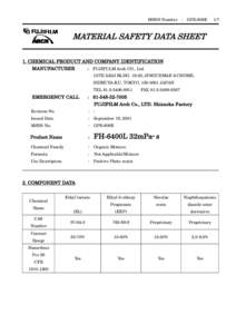 MSDS Number : GPR-606E  1/7 MATERIAL SAFETY DATA SHEET 1. CHEMICAL PRODUCT AND COMPANY IDENTIFICATION