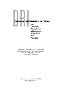 DRI  DIETARY REFERENCE INTAKES FOR  Calcium,