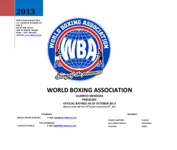 Boxers / World Boxing Association / Bantamweight / Minimumweight / International Boxing Federation / Light flyweight / Super flyweight / Light middleweight / Cruiserweight / Boxing / Boxing weight classes / Sports