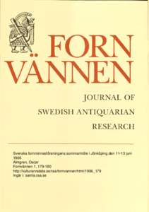 Svenska fornminnesföreningens sommarmöte i Jönköping den[removed]juni 1906 Almgren, Oscar