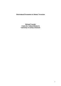 Motivational Parameters in Islamic Terrorism  Michael Taarnby