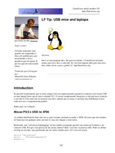 LinuxFocus article number 383 http://linuxfocus.org LF Tip: USB mice and laptops  por Guido Socher (homepage)