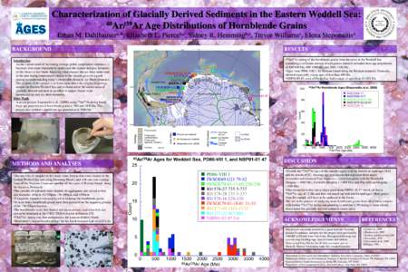 Characterization of Glacially Derived Sediments in the Eastern Weddell Sea: 40Ar/39Ar Age Distributions of Hornblende Grains Ethan M. Dahlhausera,*, Elizabeth L. Pierceb,c, Sidney R. Hemmingb,c, Trevor Williamsc, Elena S