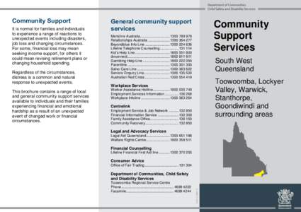 Community Support Services - South West Queensland Toowoomba