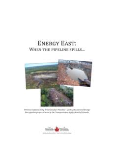 Energy East:  When the pipeline spills... Previous ruptures along TransCanada’s Mainline – part of the planned Energy East pipeline project. Photos by the Transportation Safety Board of Canada.
