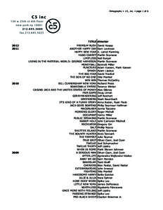 filmography • c5., inc. • page 1 of 6  TITLE director[removed]