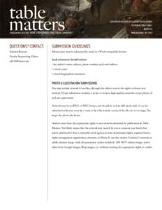 table table matters matters  THE JOURNAL OF FOOD, DRINK, AND MANNERS FROM DREXEL UNIVERSITY