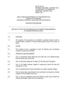 MP[removed]ORIGINAL ISSUANCE: JANUARY 1972 1ST REVISION: OCTOBER 1974 REISSUED: JANUARY 1995 PAGE 1 OF 7