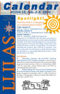 Calendar #[removed], Feb. 2–8, 2004 University of Texas at Austin College of Liberal Arts