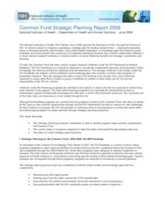 Common Fund Strategic Planning Report 2009
