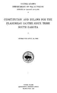 Constitution and Bylaws for the Flandreau Santee Sioux Tribe