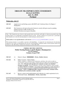 OREGON TRANSPORTATION COMMISSION