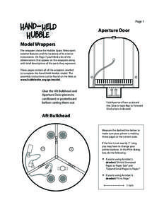 Page 1  Aperture Door Model Wrappers The wrappers show the Hubble Space Telescope’s exterior features and the locations of its science