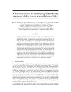 Computational neuroscience / Statistics / Neuroscience / Statistical theory / Neural networks / Bioinformatics / Artificial neural network / Bayesian network / Neural coding / Variational Bayesian methods / Bayesian inference / Hidden Markov model