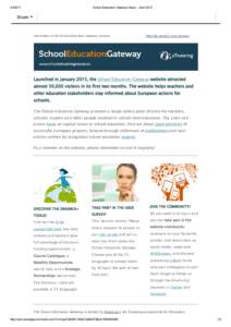 School Education Gateway News ­ April 2015 Share