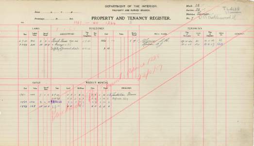 Department of the Interior Property and Tenancy Ledger