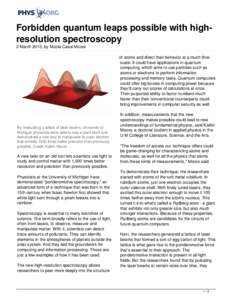 Forbidden quantum leaps possible with high-resolution spectroscopy