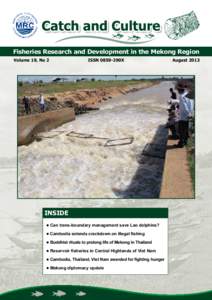 Fisheries Research and Development in the Mekong Region Volume 19, No 2 ISSN 0859-290X  INSIDE