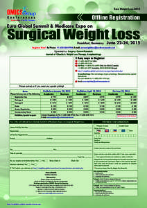 Euro Weight Loss[removed]Offline Registration Euro Global Summit & Medicare Expo on  Surgical Weight Loss