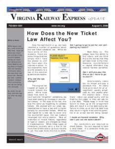 VIRGINIA RAILWAY EXPRESS[removed]Editor’s Note:  While August may