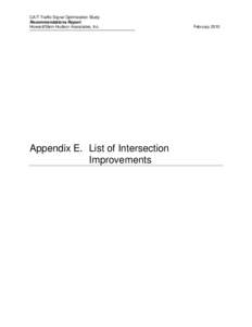 CA/T Traffic Signal Optimization Study Recommendations Report Howard/Stein-Hudson Associates, Inc. Appendix E. List of Intersection Improvements