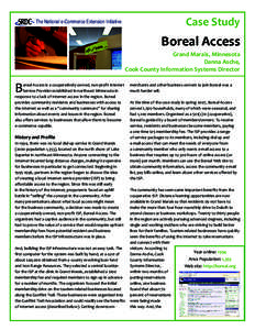 The National e-Commerce Extension Initiative  Case Study Boreal Access Grand Marais, Minnesota