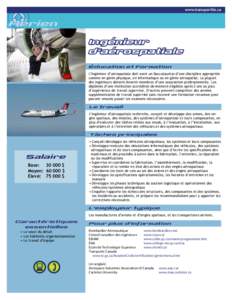 www.transpoville.ca  Aérien Ingénieur d’aérospatiale Éducation et Formation