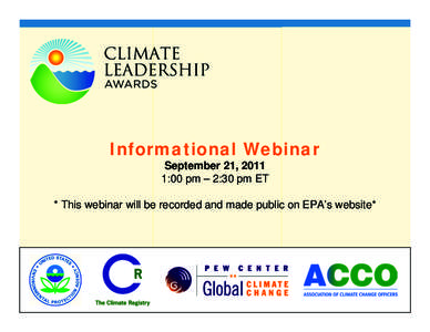 Climate Leadership Awards Informational Webinar