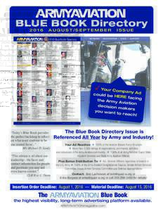 BLUE BOOK Directory 2016 A U G U S T /S E P T E M B E R  ISSUE