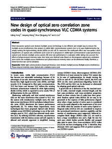 New design of optical zero correlation zone codes in quasi-synchronous VLC CDMA systems