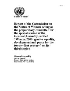 A/S[removed]United Nations Report of the Commission on the Status of Women acting as