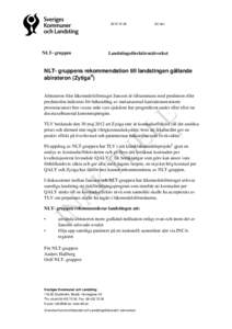 NLT- gruppens rekommendation till landstingen gällande abirateron (Zytiga)