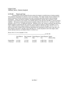 Chapter[removed]Stationary Sources - Emission Standards[removed]Purpose and Scope. The Department of Environmental Protection adopts this chapter to establish emission limiting standards