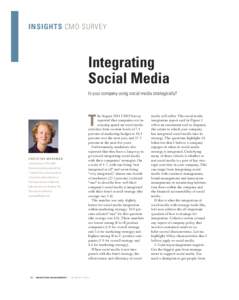 insights CMO Survey  Integrating Social Media Is your company using social media strategically?