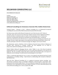 Microsoft Word[removed]Press Release RZ-Sellwood Consulting LLC v2.docx