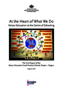 At the Heart of What We Do Values Education at the Centre of Schooling The Final Report of the Values Education Good Practice Schools Project – Stage 2 August 2008