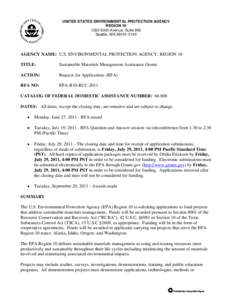 Public economics / Federal grants in the United States / United States Environmental Protection Agency / Economic policy / Government / Funding Opportunity Announcement / Grants / Federal assistance in the United States / Public finance