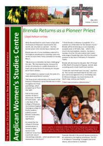 Anglican Women’s Studies Centre  The Anglican Church in Aotearoa New Zealand and Polynesia May 2011 Volume 1, Issue 4