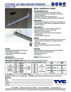 LYTE-RAIL x6 CABLE MOUNT PENDANT SERIES 1703 r  s