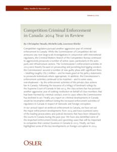 Industry Canada / Criminal law / Federal Court / Osler /  Hoskin & Harcourt / Price fixing / Prosecutor / Competition Act / Government / Law / Competition Bureau