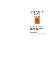 Report Run: :50  Boundary Bend Limited and controlled entities ABNFinancial report